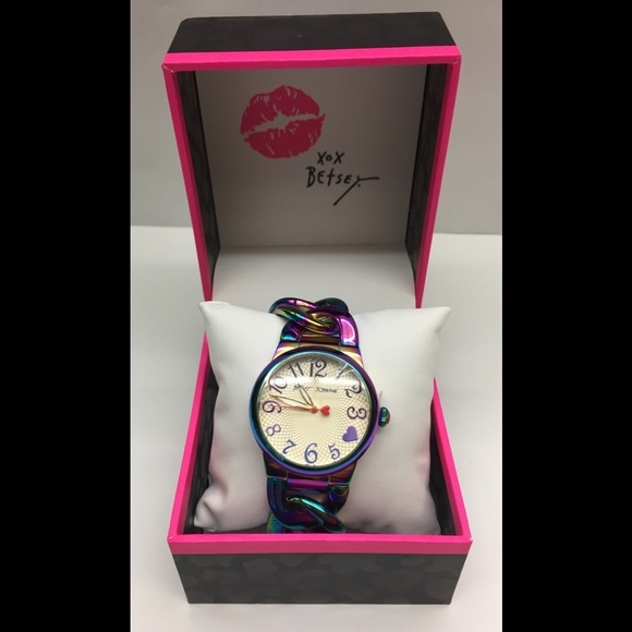 Betsey Johnson 🌈 Rainbow Iridescent Analog Watch - Picture 5 of 8